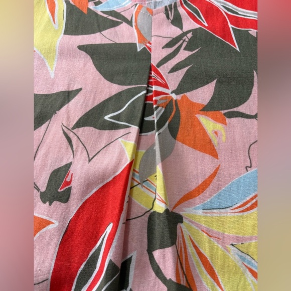 Soft Works Linen Blend Sleeveless Pink Floral, Tropical Dress w Pockets. XXL - Picture 10 of 10